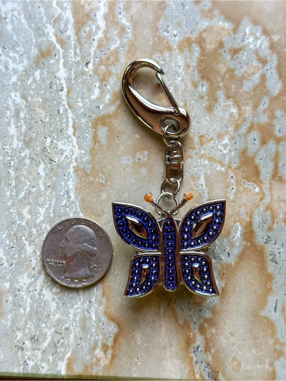 Vintage Y2K butterfly watch key chain or bag charm - Picture 5 of 6